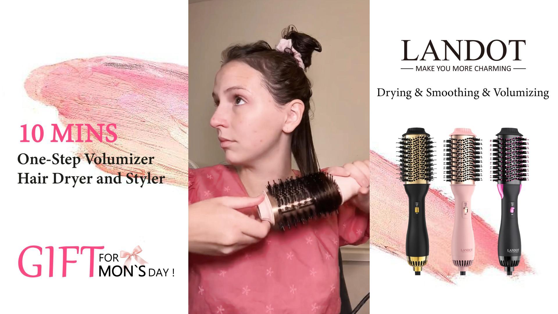 Amazon.com : LANDOT Hair Blow Dryer Brush - One-Step Hot Air Brush